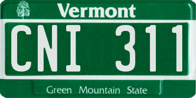 VT license plate CNI311