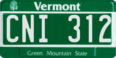 VT license plate CNI312