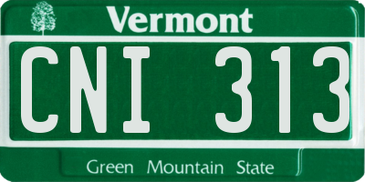 VT license plate CNI313