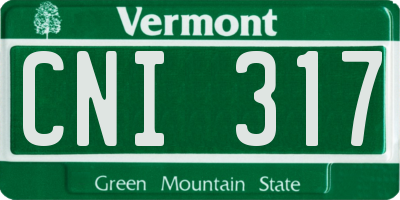 VT license plate CNI317