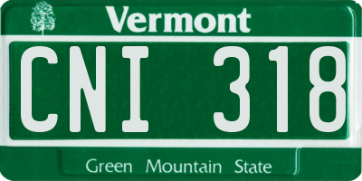 VT license plate CNI318
