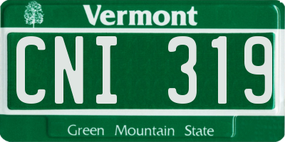 VT license plate CNI319