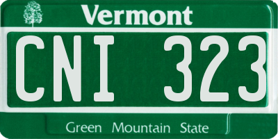 VT license plate CNI323
