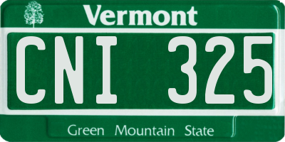 VT license plate CNI325