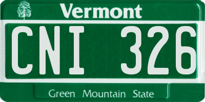 VT license plate CNI326