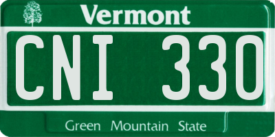 VT license plate CNI330