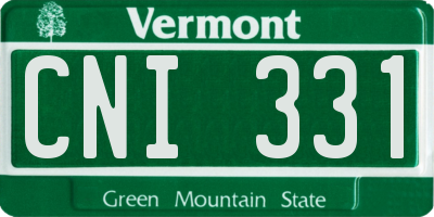 VT license plate CNI331