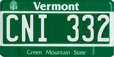 VT license plate CNI332