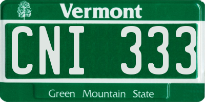 VT license plate CNI333