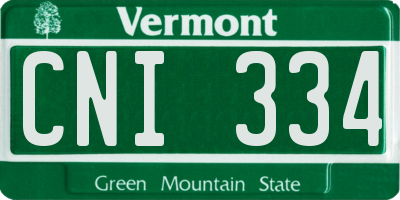 VT license plate CNI334