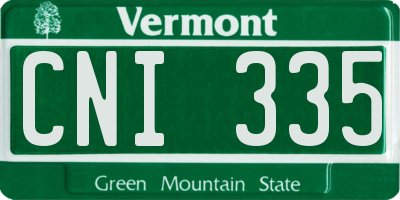 VT license plate CNI335