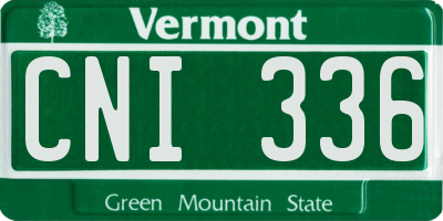 VT license plate CNI336