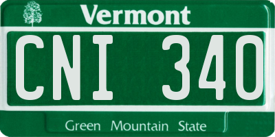 VT license plate CNI340