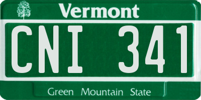 VT license plate CNI341