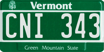 VT license plate CNI343