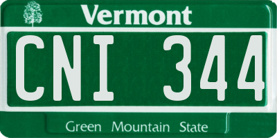 VT license plate CNI344