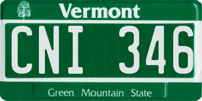 VT license plate CNI346