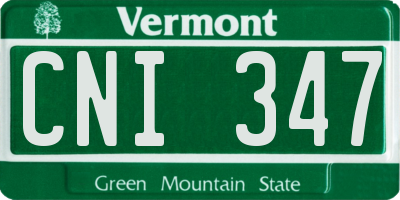 VT license plate CNI347
