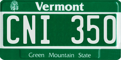 VT license plate CNI350