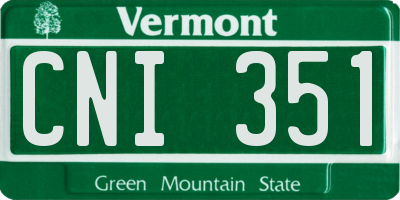 VT license plate CNI351