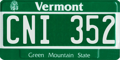VT license plate CNI352