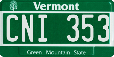 VT license plate CNI353