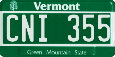 VT license plate CNI355