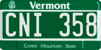 VT license plate CNI358