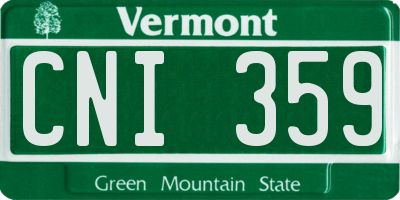 VT license plate CNI359