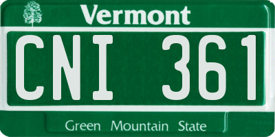 VT license plate CNI361