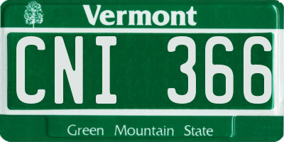 VT license plate CNI366