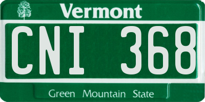VT license plate CNI368