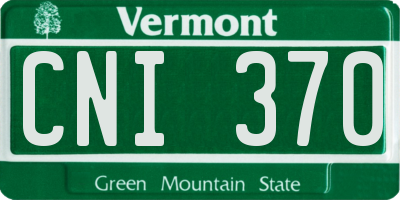 VT license plate CNI370