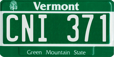 VT license plate CNI371