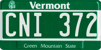 VT license plate CNI372