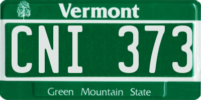 VT license plate CNI373