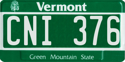 VT license plate CNI376