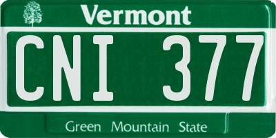 VT license plate CNI377