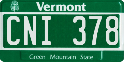 VT license plate CNI378