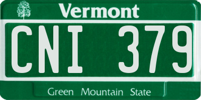 VT license plate CNI379