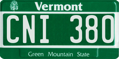 VT license plate CNI380