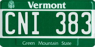 VT license plate CNI383