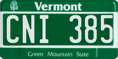 VT license plate CNI385