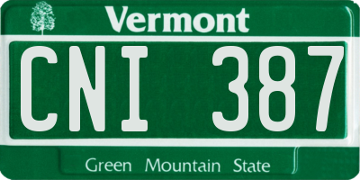VT license plate CNI387