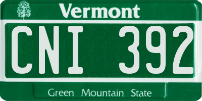 VT license plate CNI392
