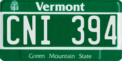 VT license plate CNI394
