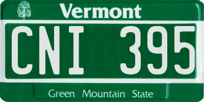 VT license plate CNI395