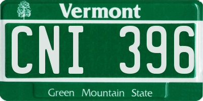 VT license plate CNI396