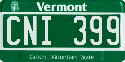VT license plate CNI399