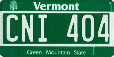 VT license plate CNI404
